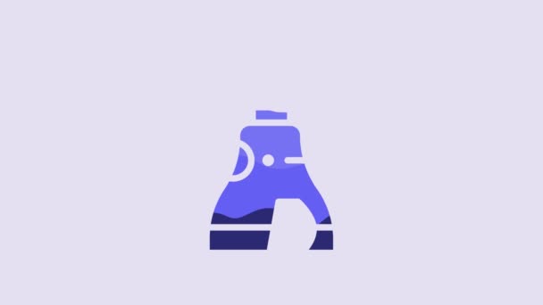 蓝色的沙皇的钟声在莫斯科的纪念碑图标孤立的紫色背景 4K视频运动图形动画 — 图库视频影像