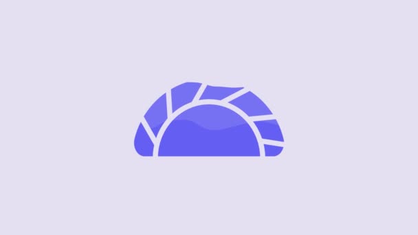 Blue Dumpling Icon Isolated Purple Background Traditional Chinese Dish Video — Vídeo de Stock