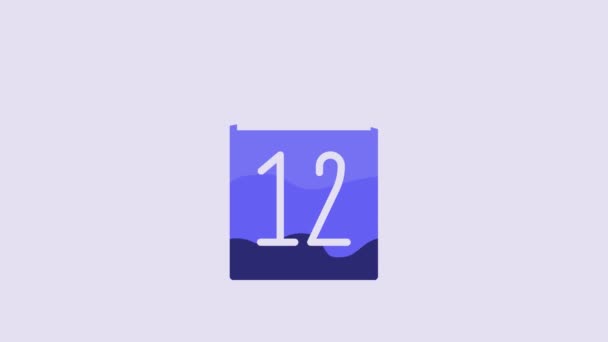 Blue Calendar June Icon Isolated Purple Background Russian Language June — Vídeo de stock