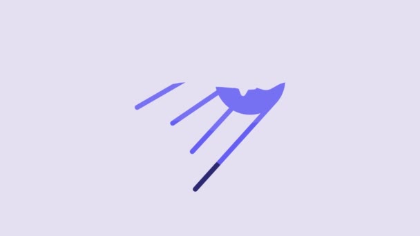 Blue Satellite Icon Isolated Purple Background Video Motion Graphic Animation — 图库视频影像