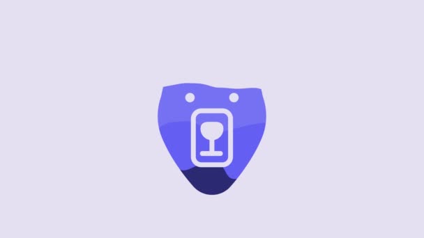 Blue Bear Head Icon Isolated Purple Background Video Motion Graphic — Stok video