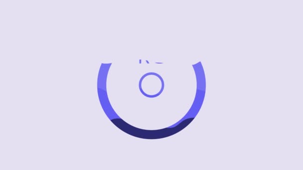 Blue Weight Plate Icon Isolated Purple Background Equipment Bodybuilding Sport — Vídeo de stock