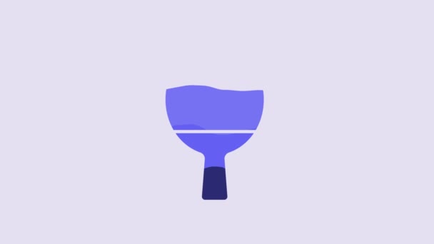 Blue Racket Playing Table Tennis Icon Isolated Purple Background Video — Vídeo de Stock