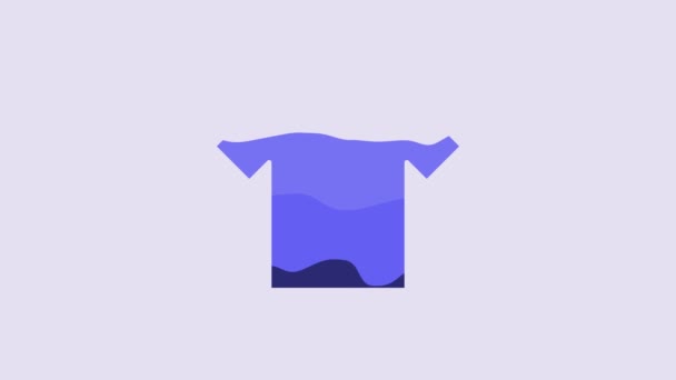 Синя Футболка Ізольована Фіолетовому Фоні Відео Рух Графічна Анімація — стокове відео