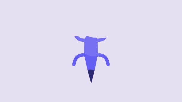 Blue Lizard Icon Isolated Purple Background Video Motion Graphic Animation — Stock Video