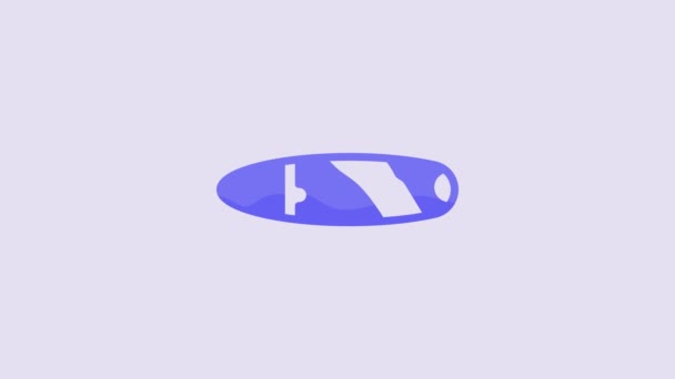 Сигарная Иконка Фиолетовом Фоне Видеографическая Анимация — стоковое видео