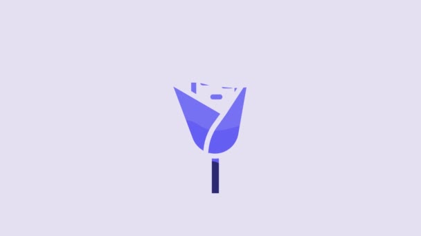 Blue Corn Icon Isolated Purple Background Video Motion Graphic Animation — Vídeo de Stock