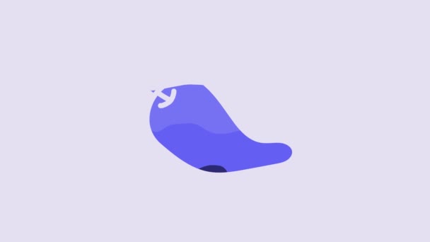 Blue Hot Chili Pepper Pod Icon Isolated Purple Background Design — Videoclip de stoc