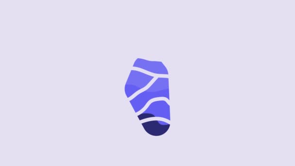 Ícone Casulo Borboleta Azul Isolado Fundo Roxo Pupa Borboleta Animação — Vídeo de Stock