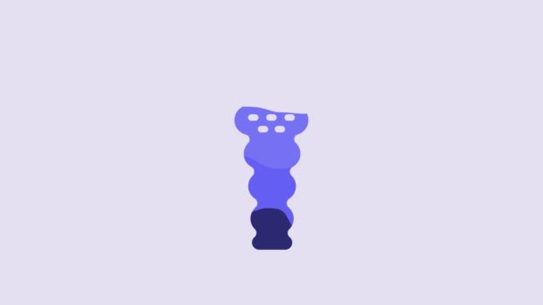 Blue Larva Insect Icon Isolated Purple Background Video Motion Graphic — Vídeo de stock
