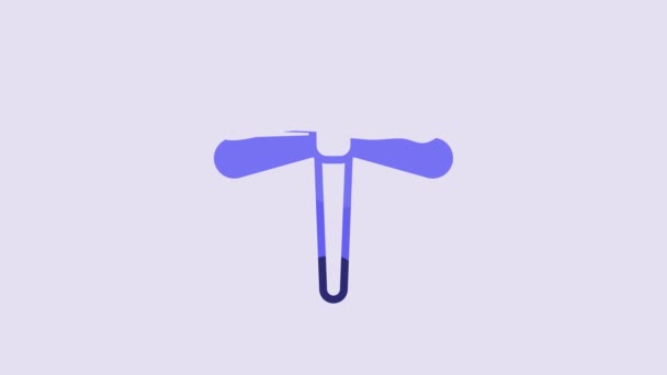 Blue Dragonfly Icon Isolated Purple Background Video Motion Graphic Animation — Stockvideo