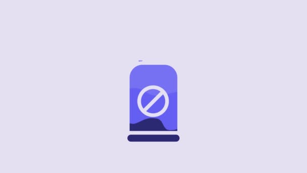 Blue Spray Insects Icon Isolated Purple Background Video Motion Graphic — Vídeos de Stock