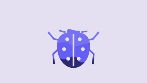 Blue Mite Icon Isolated Purple Background Video Motion Graphic Animation — Stockvideo