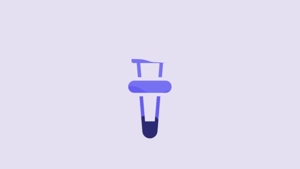 Icono Llama Antorcha Azul Aislado Sobre Fondo Púrpura Símbolo Fuego — Vídeo de stock