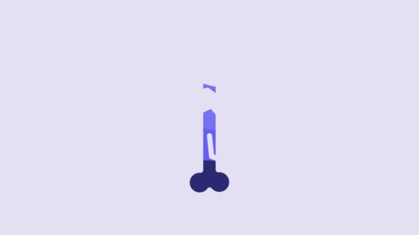 Icono Hueso Roto Blue Human Aislado Sobre Fondo Púrpura Animación — Vídeos de Stock