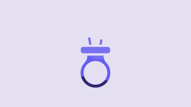 Blue Baby Dummy Pacifier Icon Isolated Purple Background Toy Child — Wideo stockowe
