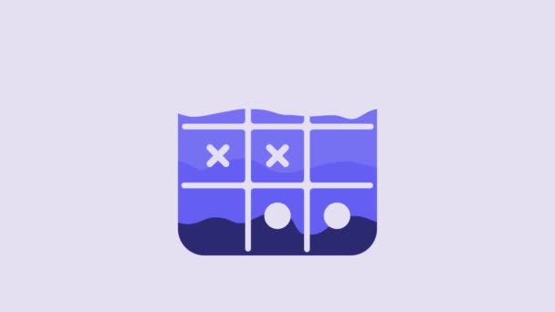 Blue Tic Tac Toe Game Icon Isolated Purple Background Video — Video Stock