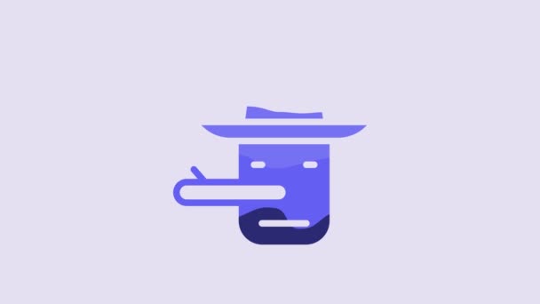 Blue Pinocchio Icon Isolated Purple Background Video Motion Graphic Animation — Video