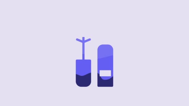 Ікона Синьої Маскари Ізольована Фіолетовому Фоні Відеографічна Анімація — стокове відео