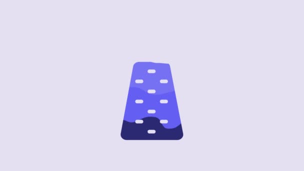 Blue Grater Icon Isolated Purple Background Kitchen Symbol Cooking Utensil — Stock Video