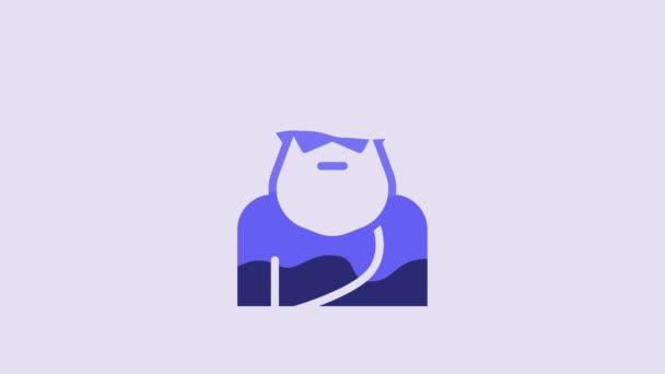 Blue Socrates Icon Isolated Purple Background Sokrat Ancient Greek Athenes — Stockvideo