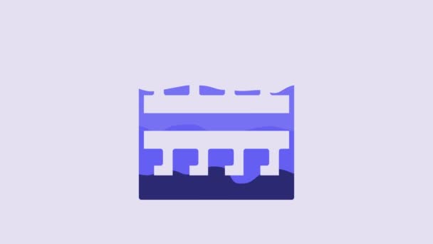 Blaues Altgriechisches Mustersymbol Auf Violettem Hintergrund Video Motion Grafik Animation — Stockvideo