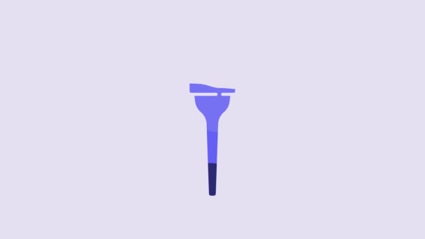 Blue Torch Flame Icon Isolated Purple Background Symbol Fire Hot — 비디오