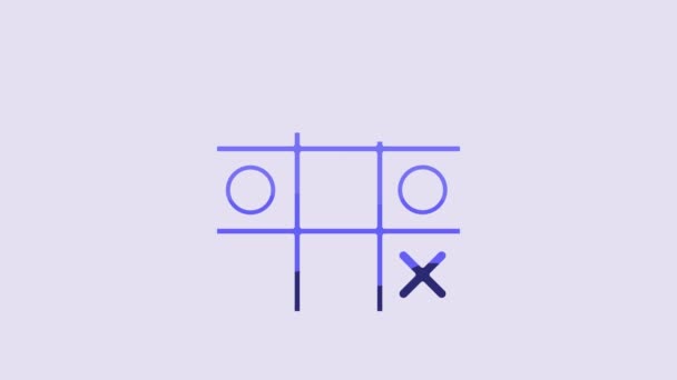 Blue Tic Tac Toe Game Icon Isolated Purple Background Video — Wideo stockowe