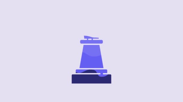 Синий Шахматный Значок Выделен Фиолетовом Фоне Бизнес Стратегия Игра Управление — стоковое видео
