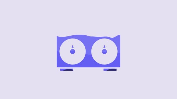 Blue Time Chess Clock Icon Isolated Purple Background Sport Equipment — 비디오