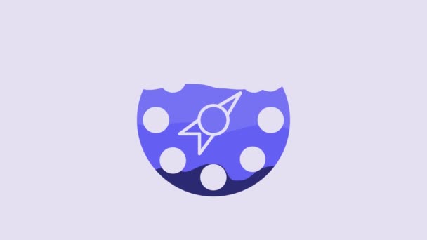 Blue Twister Classic Party Game Icon Isolated Purple Background Video — Stockvideo