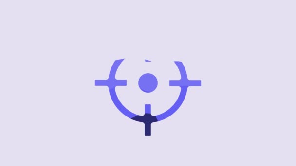 Blue Target Sport Icon Isolated Purple Background Clean Target Numbers — ストック動画