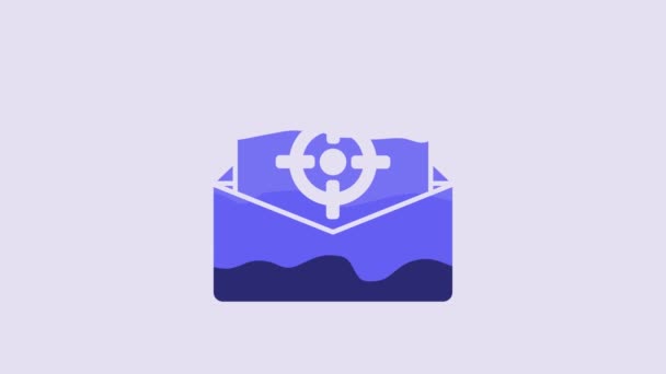 Blue Mail Mail Icon Isolated Purple Background Envelope Symbol Mail — ストック動画