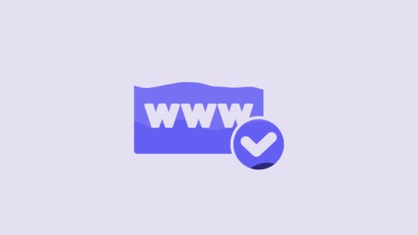 Μπλε Website Πρότυπο Εικονίδιο Απομονώνονται Μωβ Φόντο Πρωτόκολλο Διαδικτυακής Επικοινωνίας — Αρχείο Βίντεο
