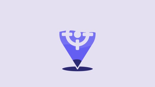 Blue Target Sport Icon Isolated Purple Background Clean Target Numbers — Stockvideo