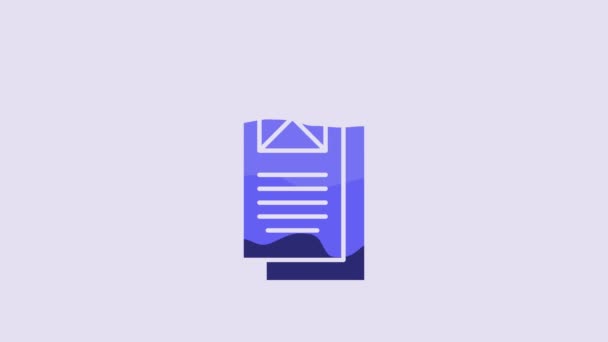 Icono Ventana Azul Del Navegador Aislado Sobre Fondo Púrpura Animación — Vídeos de Stock