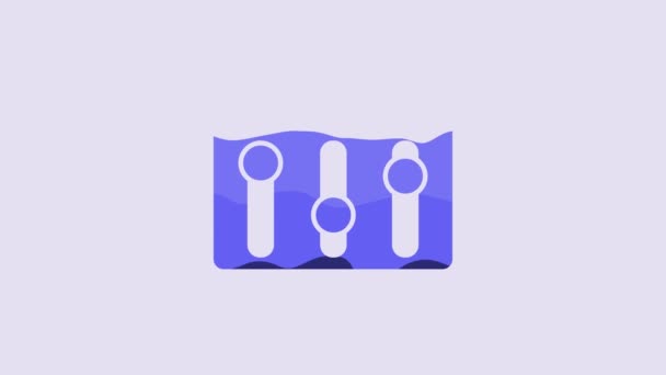 Blue Browser Setting Icon Isolated Purple Background Adjusting Service Maintenance – Stock-video
