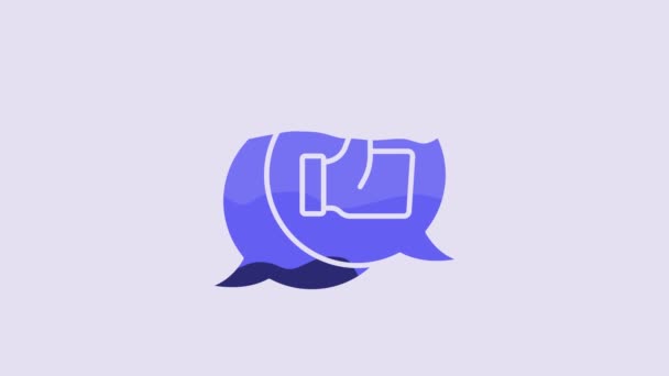 Blue Consumer Customer Product Rating Icon Isolated Purple Background Video — Stockvideo