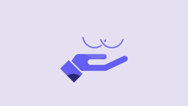 Блакитні Обручки Ізольовані Фіолетовому Фоні Ювелірний Знак Нареченого Нареченого Шлюбний — стокове відео
