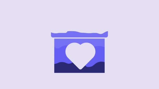 Значок Blue Calendar Выделен Фиолетовом Фоне Символ Напоминания События Видеографическая — стоковое видео