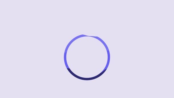 Blue Diamond Engagement Ring Icon Isolated Purple Background Video Motion — Vídeo de Stock