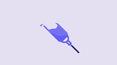 Blue Doping syringe icon isolated on purple background. 4K Video motion graphic animation.