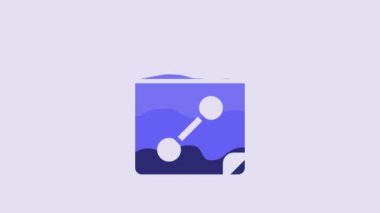 Blue Calendar fitness icon isolated on purple background. Training schedule. 4K Video motion graphic animation.