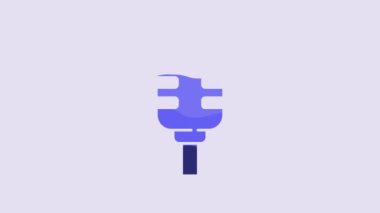 Blue Microphone icon isolated on purple background. On air radio mic microphone. Speaker sign. 4K Video motion graphic animation.