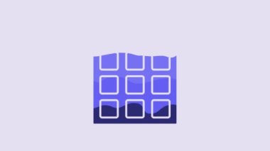 Blue Drum machine music producer equipment icon isolated on purple background. 4K Video motion graphic animation.