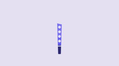 Blue Clarinet icon isolated on purple background. Musical instrument. 4K Video motion graphic animation.