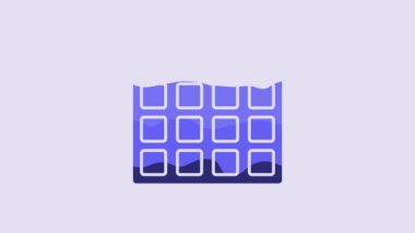 Blue Drum machine music producer equipment icon isolated on purple background. 4K Video motion graphic animation.