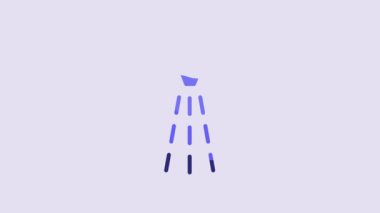 Blue Fire sprinkler system icon isolated on purple background. Sprinkler, fire extinguisher solid icon. 4K Video motion graphic animation.