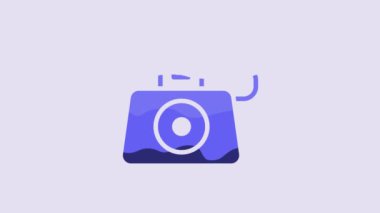 Blue Telephone with emergency call 911 icon isolated on purple background. Police, ambulance, fire department, call, phone. 4K Video motion graphic animation.