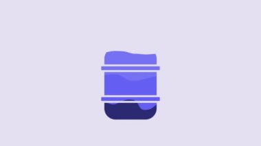 Blue Propane gas tank icon isolated on purple background. Flammable gas tank icon. 4K Video motion graphic animation.